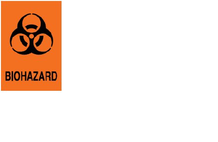 Medline Pre-Printed Label Warning Label Red Biohazard / Symbol Black Biohazard - Roll of 1 - RL4558K-RL