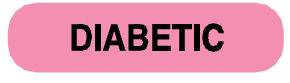 Medline Pre-Printed Label Auxiliary Label Pink Diabetic Black Safety and Instructional 1-1/4 X 5/16 Inch - Pack of 3 - NL4430-PK