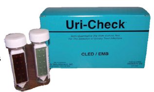 Troy Biologicals Prepared Media Uri-Check® Cystine Lactose Electrolyte Deficient (CLED) / EMB Agar Urine Paddle - Box of 10 - 1000UC-BX