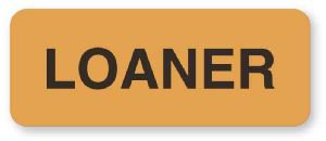 United Ad Label Pre-Printed Label Advisory Label Fluorescent Orange Paper Loaner Black Patient Information 7/8 X 3 Inch - Roll of 1 - ULBE710-RL