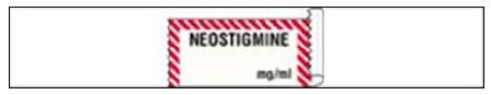 United Ad Label Drug Label UAL™ Anesthesia Label Neostigmine Strength_mg/mL Exp Dt Tm_ White 1/2 X 1-1/2 Inch - Each - ULTJ017-EA