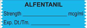 United Ad Label Drug Label UAL™ Anesthesia Label Alfentanil Strength_mcg/mL Exp Dt Tm_ Light Blue 1/2 X 1-1/2 Inch - Roll of 1 - ULTA072-RL