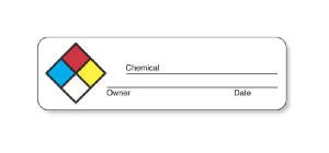 United Ad Label Pre-Printed Label UAL™ Warning Label White Paper Chemical Name Color Block Caution 7/8 X 3 Inch - Roll of 1 - ULHL201-RL