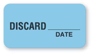 United Ad Label Pre-Printed Label UAL™ Auxiliary Label Light Blue Paper Discard Date Black Quality Control Label 7/8 X 3 Inch - Roll of 1 - ULQC207-RL