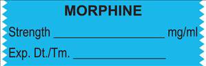 United Ad Label Drug Label UAL™ Anesthesia Label Tape Morphine Strength_mg/mL Exp Dt Tm Light Blue 1/2 X 1-1/2 Inch - Roll of 1 - ULTJ066-RL