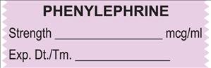 United Ad Label Drug Label UAL™ Anesthesia Label Tape Phenylephrine Strength_mcg/mL Exp Dt Tm_ Violet 1/2 X 1-1/2 Inch - Roll of 1 - ULTJ083-RL