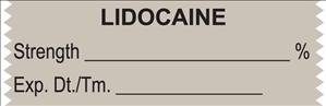 United Ad Label Drug Label UAL™ Anesthesia Label Tape Lidocaine Strength_% Exp dt Tm_ Gray 1/2 X 1-1/2 Inch - Roll of 1 - ULTJ121-RL