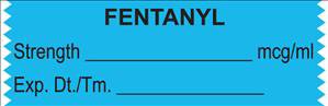 United Ad Label Drug Label UAL™ Anesthesia Label Tape Fentanyl Strength_mcg/mL Dt_Tm_Init_ Light Blue 1/2 X 1-1/2 Inch - Roll of 1 - ULTJ067-RL