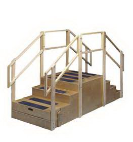 Alimed Training Staircase Bailey 10 X 59-1/4 X 96 Inch, 6 X 10 Inch Steps, 24 X 36 X 36 Inch Platform - Each - 2970008759-EA