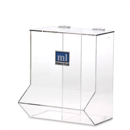 Market Lab Inc PPE Dispenser MarketLab Wall Mount Clear 10.25 X 12.4 X 14.75 Inch Acrylic - Each - 6600-EA