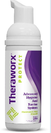 Avadim Rinse-Free Cleanser Theraworx® Protect Advanced Hygiene and Barrier System Foaming 1.7 oz. Pump Bottle Unscented - Case of 48 - HXC-02ZFF-CS