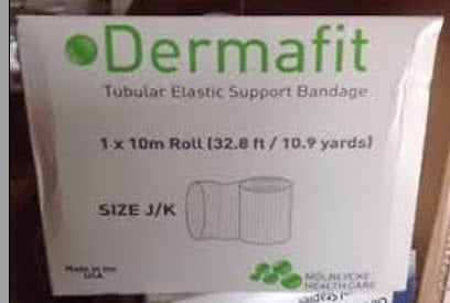 Molnlycke Elastic Tubular Support Bandage Dermafit 11 Yard Pull On Natural NonSterile Size B 10 to 20 mmHg - Case of 4 - 131936-CS