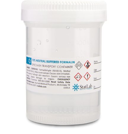 StatLab Medical Products Prefilled Formalin Container StatClick™ 60 mL Fill in 120 mL (4 oz.) Screw Cap Warning Label NonSterile - Case of 96 - NB0460-CS