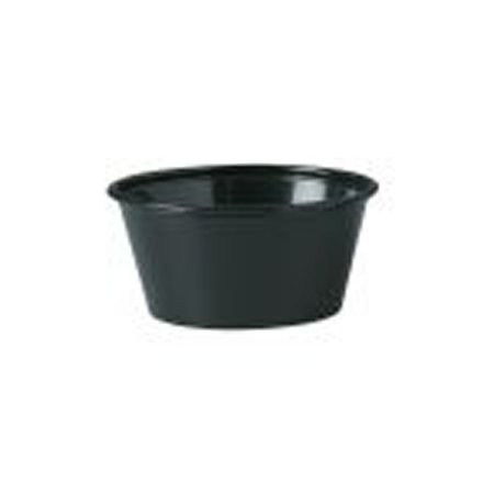 RJ Schinner Co Souffle Cup Solo® 3.25 oz. Black Plastic Disposable - Case of 2500 - P325BLK-CS