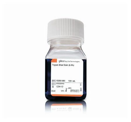 Fisher Scientific Trypan Blue Solution .4% Gibco™ 100 mL - Each - 15250061-EA