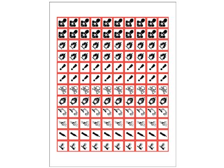 Shamrock Scientific Pre-Printed Label Shamrock Warning Label Red / White Synthetic Symbols Black Biohazard 3/4 X 3/4 Inch - Pack of 25 - GHS-PIC-34-PK