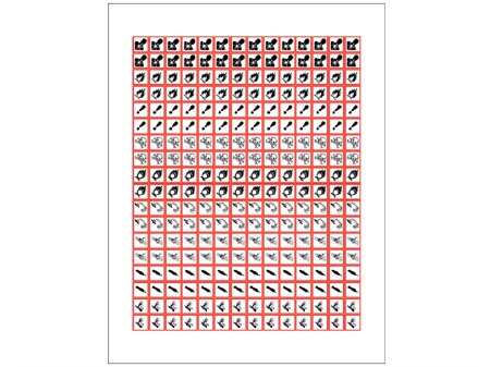 Shamrock Scientific Pre-Printed Label Shamrock Warning Label Red / White Synthetic Symbols Black Biohazard 1/2 X 1/2 Inch - Pack of 25 - GHS-PIC-12-PK