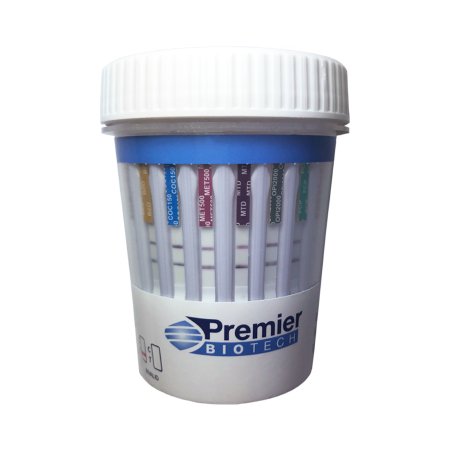 Premier Biotech Drugs of Abuse Test Kit Premier Bio-Cup 13-Drug Panel AMP, BAR, BUP, BZO, COC, mAMP/MET, MDMA, MTD, OPI, OXY, PCP, TCA, THC 50 Urine Sample 25 Tests CLIA Waived - Case of 25 - PCA-13CW-LC-CS