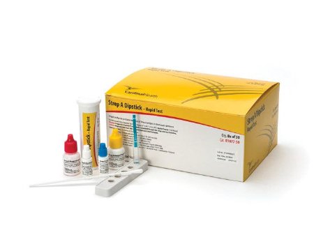 Cardinal Respiratory Test Kit Cardinal Health™ Infectious Disease Immunoassay Strep A Test Throat Swab Sample 50 Tests CLIA Waived - Box of 50 - B1077-30-BX