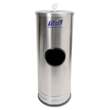 Grainger Wipe Dispenser Purell® Silver Stainless Steel Center Pull 800 Count Floor - Each - 45KE73-EA