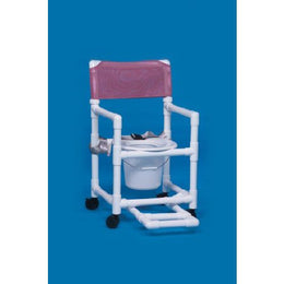 IPU Commode / Shower Chair Standard Fixed Arms PVC Frame Mesh Backrest 21 Inch Seat Width 300 lbs. Weight Capacity - Each - VL SC17 P FRSB NAVY-EA
