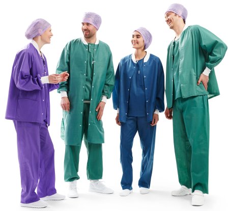 Molnlycke Warm-Up Jacket Barrier® Green 2X-Large Hip Length Disposable - Case of 48 - 18040-CS