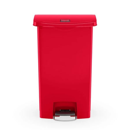 RJ Schinner Co Trash Can Rubbermaid® Slim Jim® 13 gal. Rectangular Red Plastic Step On - Each - 1883566-EA