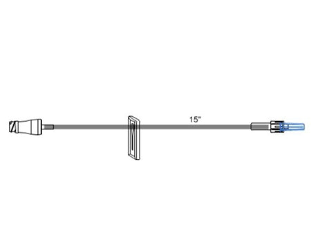 ICU Medical IV Extension Set Needle-Free Port Small Bore 17 Inch Tubing - Case of 50 - MC33309-CS