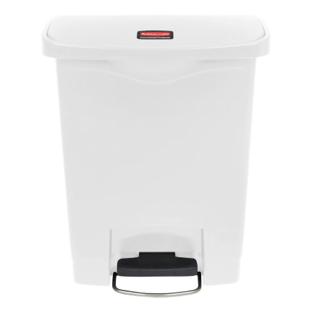 RJ Schinner Co Trash Can Rubbermaid® Slim Jim® 8 gal. Rectangular White Plastic Step On - Each - 1883555-EA