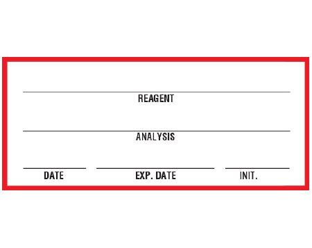 Shamrock Scientific Pre-Printed / Write On Label Shamrock Advisory Label White Paper _____ / REAGENT / _____ / ANALYSIS / _____ DATE INIT Black Lab / Specimen 2 X 4-1/4 Inch - Roll of 1 - REA-2-RL
