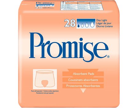 Essity HMS North America Inc Incontinence Liner Promise® Day Light 15 Inch Length Moderate Absorbency Fluff / Polymer Core One Size Fits Most - Bag of 28 - 62550-BG