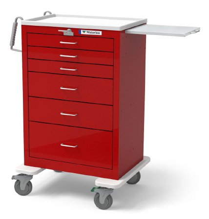 Waterloo Industries Emergency Cart Steel 24.5 X 29 X 45 Inch Red 16.5 X 22 Inch, Drawer Height: Three 3 Inch Drawer, Two 6 Inch Drawer, One 9 Inch Drawer - Each - UXRLU-333669-RED-EA