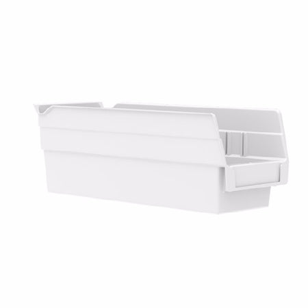 Akro-Mils Shelf Bin White Industrial Grade Polymers 4 X 4-1/8 X 11-5/8 Inch - Case of 24 - 30120WHITE-CS