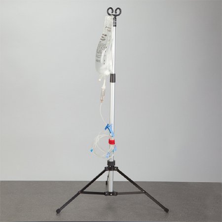 Health Care Logistics IV Pole Portable 2-Hook 19 Inch Base Diameter - Each - 1575-01-EA