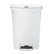 RJ Schinner Co Trash Can Rubbermaid® Slim Jim® 24 gal. Rectangular White Plastic Step On - Each - 1883561-EA