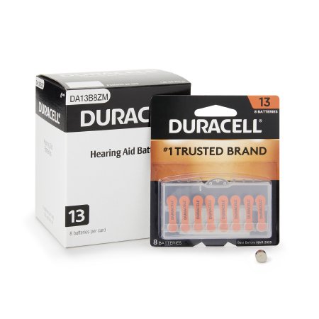 Duracell Zinc-Air Battery Duracell® 13 Cell 1.4V Disposable 8 Pack - Pack of 1 - DA13B8ZM09-PK