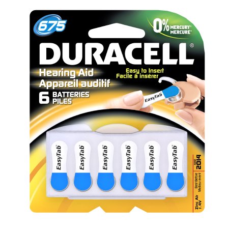 Duracell Zinc-Air Battery Duracell® 675 Cell 1.4V Disposable 6 Pack - Pack of 1 - DA675B6ZM10-PK