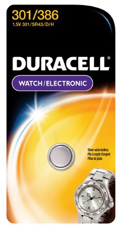 Duracell Silver Oxide Battery Duracell® 301 / 386 Coin Cell 1.5V Disposable 1 Pack - Case of 36 - D301/386PK-CS
