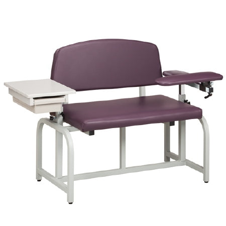 Clinton Industries Blood Drawing Chair Lab X Series Bariatric Padded Flip Up Arm Wedgewood Blue - Each - 66002B-3WW-EA