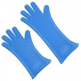 Healthmark Industries Heat Resistant Glove Silicone Heat Glove One Size Fits Most Silicone Blue 13.7 Inch Straight Cuff NonSterile - Each - SLG-003-EA