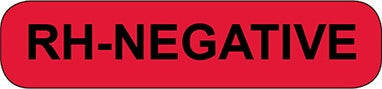 Health Care Logistics Pre-Printed Label Laboratory Use Red Paper RH-Negative Black 3/8 X 1-5/8 Inch - Pack of 1000 - L01-27096-PK