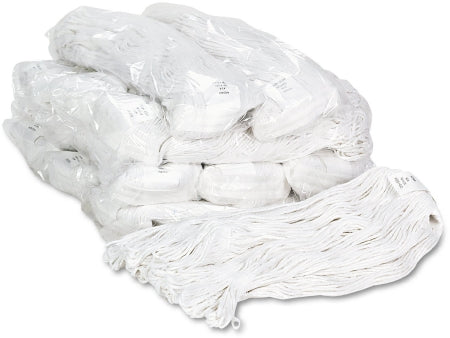 Lagasse Wet String Mop Head Boardwalk® Looped-end White Rayon Reusable - Case of 12 - BWK4024RCT-CS
