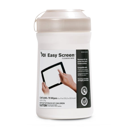 Professional Disposables Easy Screen® Surface Cleaner Premoistened Alcohol Based Manual Pull Wipe 70 Count Canister Alcohol Scent NonSterile - CN/70 - P03672-CN