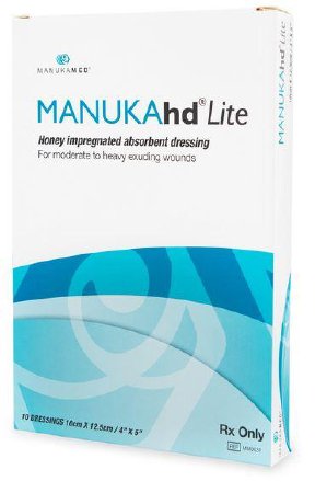 Manukamed Honey Impregnated Wound Dressing MANUKAhd Lite® Square 2 X 2 Inch Sterile - Box of 10 - MM0030-BX