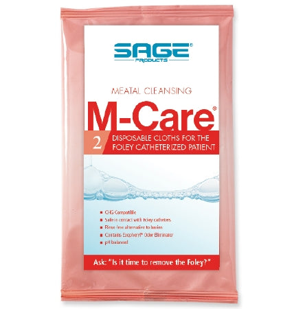 Sage Products Personal Wipe M-Care™ Meatal Soft Pack Purified Water / Methylpropanediol / Glycerin / Aloe Scented 2 Count - Pack of 2 - 7953-PK