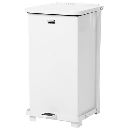 RJ Schinner Co Trash Can Rubbermaid® Defenders® 12 gal. Square White Steel Step On - Each - FGST12EPLWH-EA