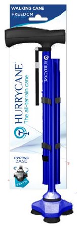 Drive Medical Folding Cane HurryCane® Freedom Edition™ Aluminum 30-1/2 to 37-1/2 Inch Height Blue - Case of 6 - HCANE-BL-C2-CS