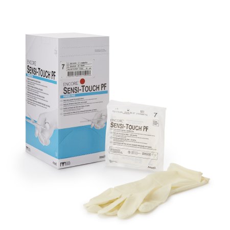 Ansell Surgical Glove ENCORE® Sensi-Touch® PF Size 7 Sterile Latex Standard Cuff Length Micro-Textured Natural Chemo Tested - Case of 200 - 7824PF-CS