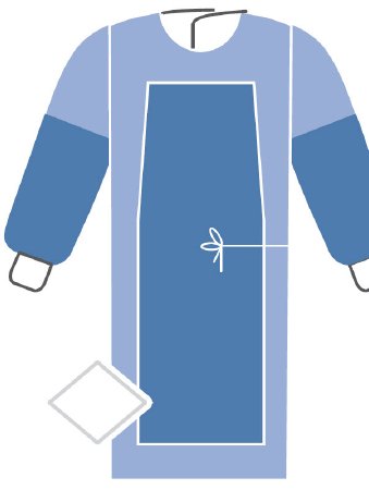 Invenio Healthcare Film-Reinforced Surgical Gown with Towel ComfortGuard® X-Large Blue Sterile AAMI Level 3 Disposable - Case of 24 - I90-1230-S1-CS