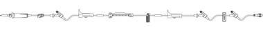 B. Braun IV Pump Set Infusomat® Space® Pump 3 Ports 15 Drops / mL Drip Rate Without Filter 120 Inch Tubing - Case of 24 - 362431-CS